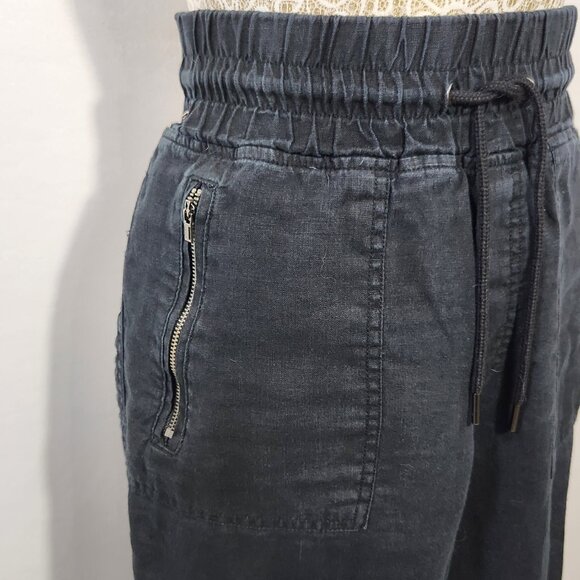 Athleta Cabo Women's Size 4 Black Linen Drawstring Elastic Waist Jogger #530642 - Picture 6 of 16